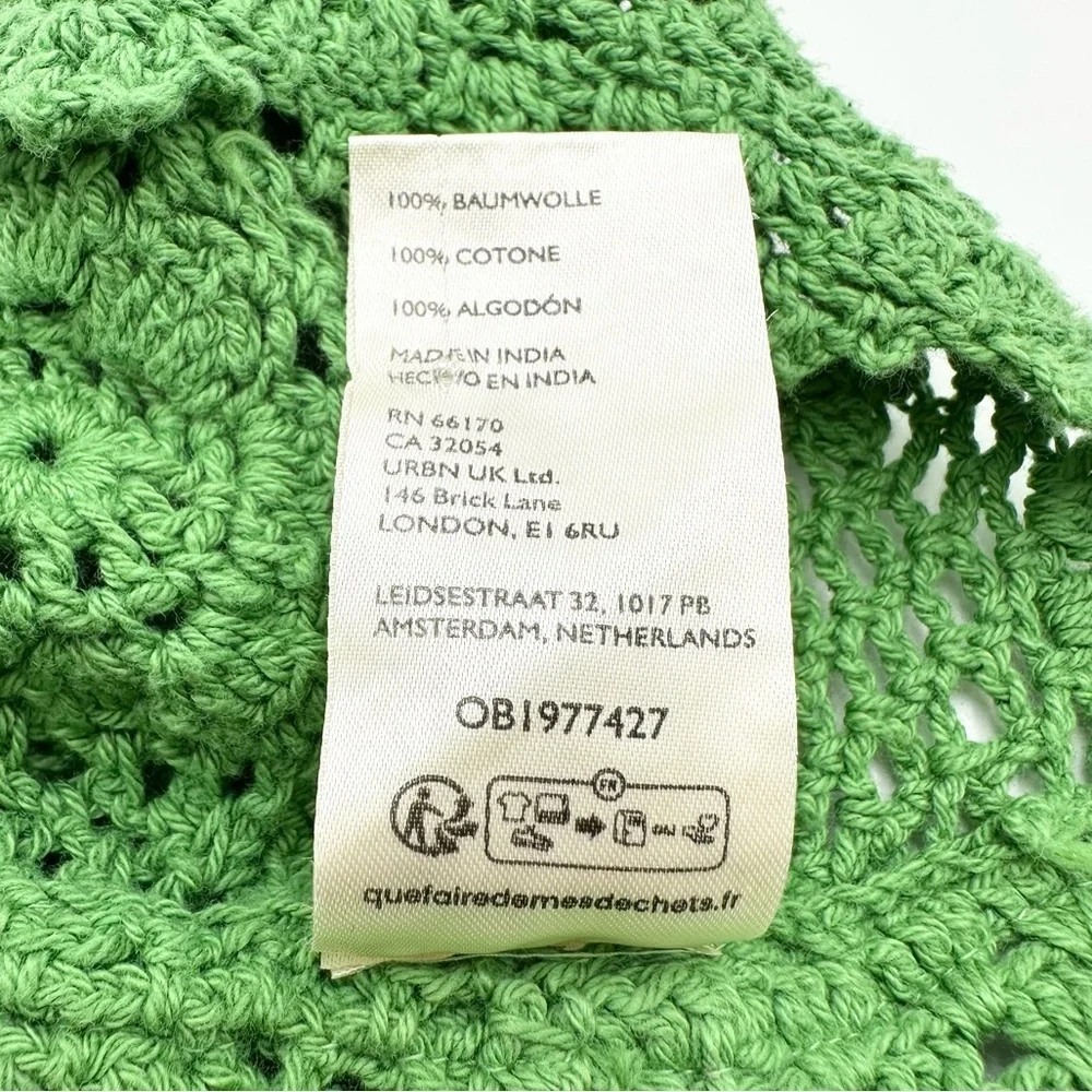 Free People Lost In Your Eyes Top Green Crochet